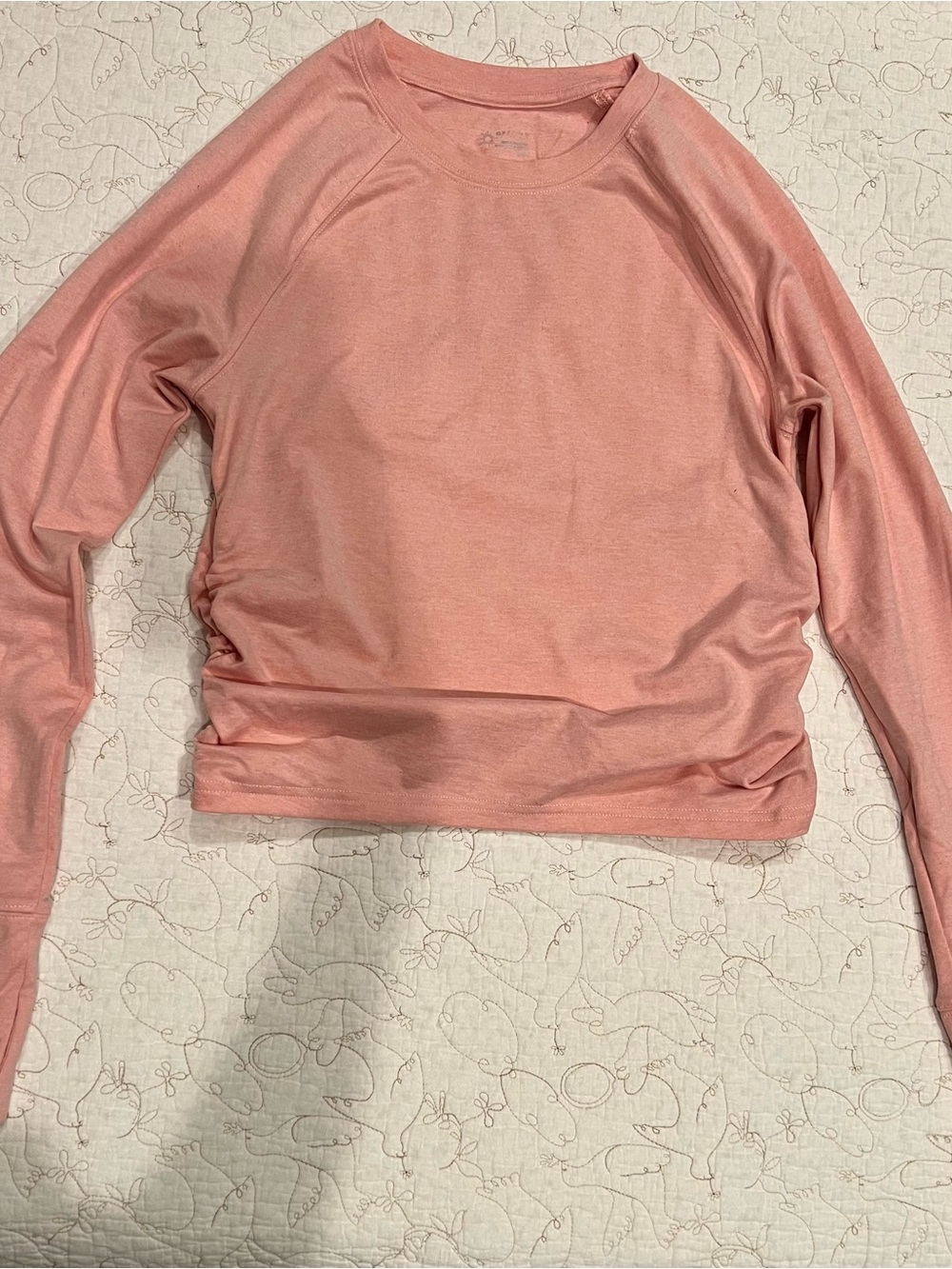 Aerie Offline: pink ruched long sleeve top